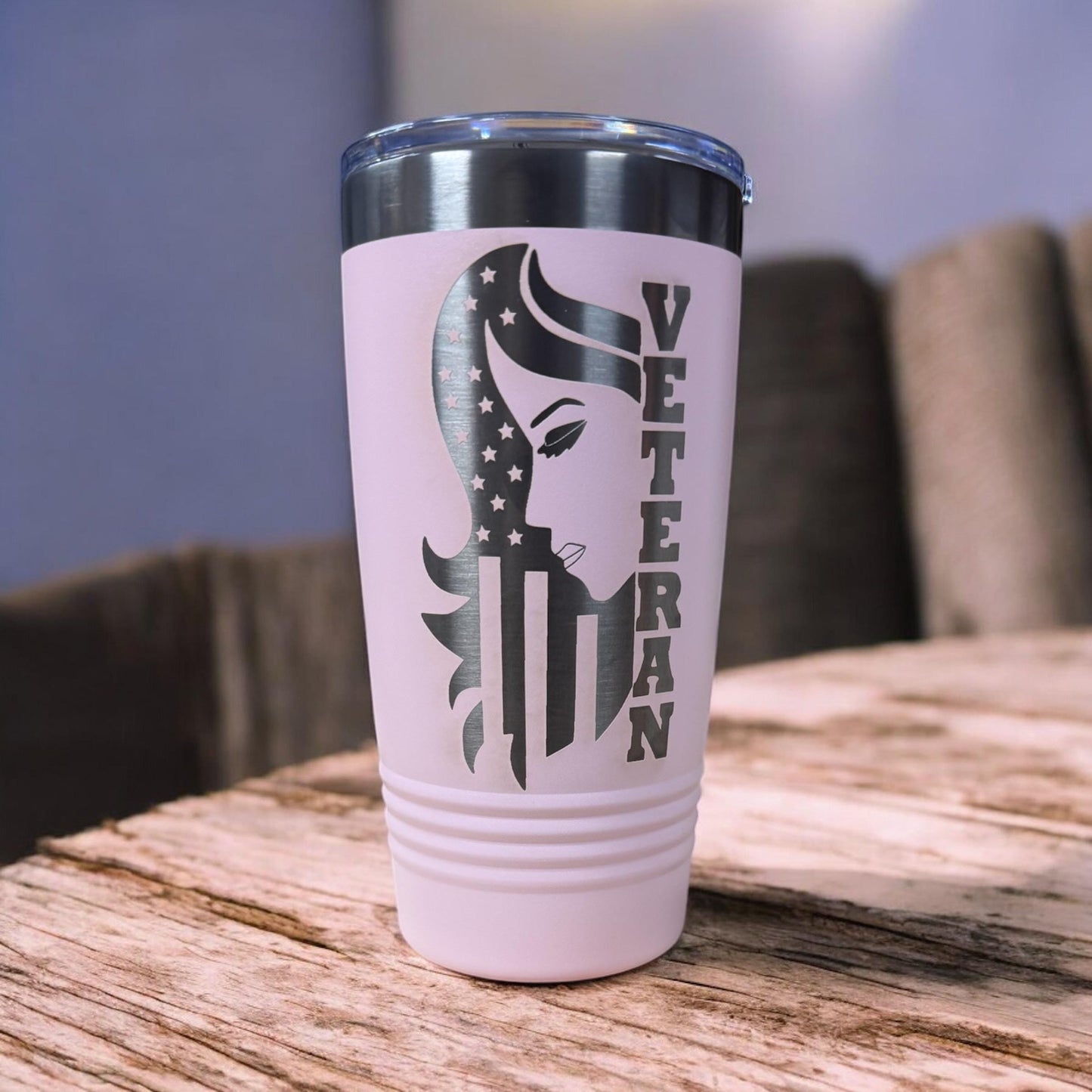 Vaso de mujer veterana, regalo para mujer veterana, silueta femenina, regalo para mamá, regalo para hermana, regalo para el día de la madre