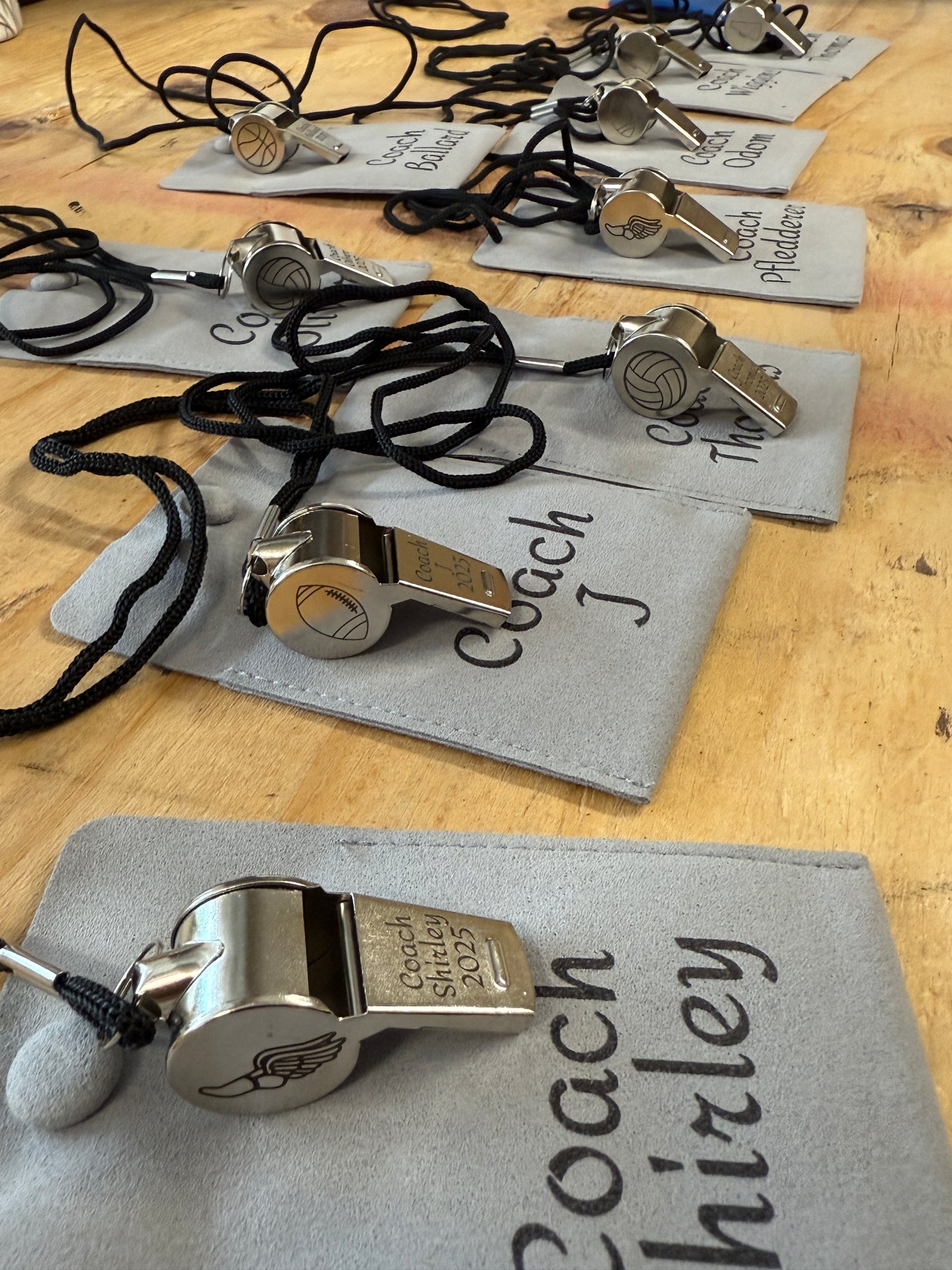 Personalized Coach Whistle – Custom Engraved with Sport Icon + Name