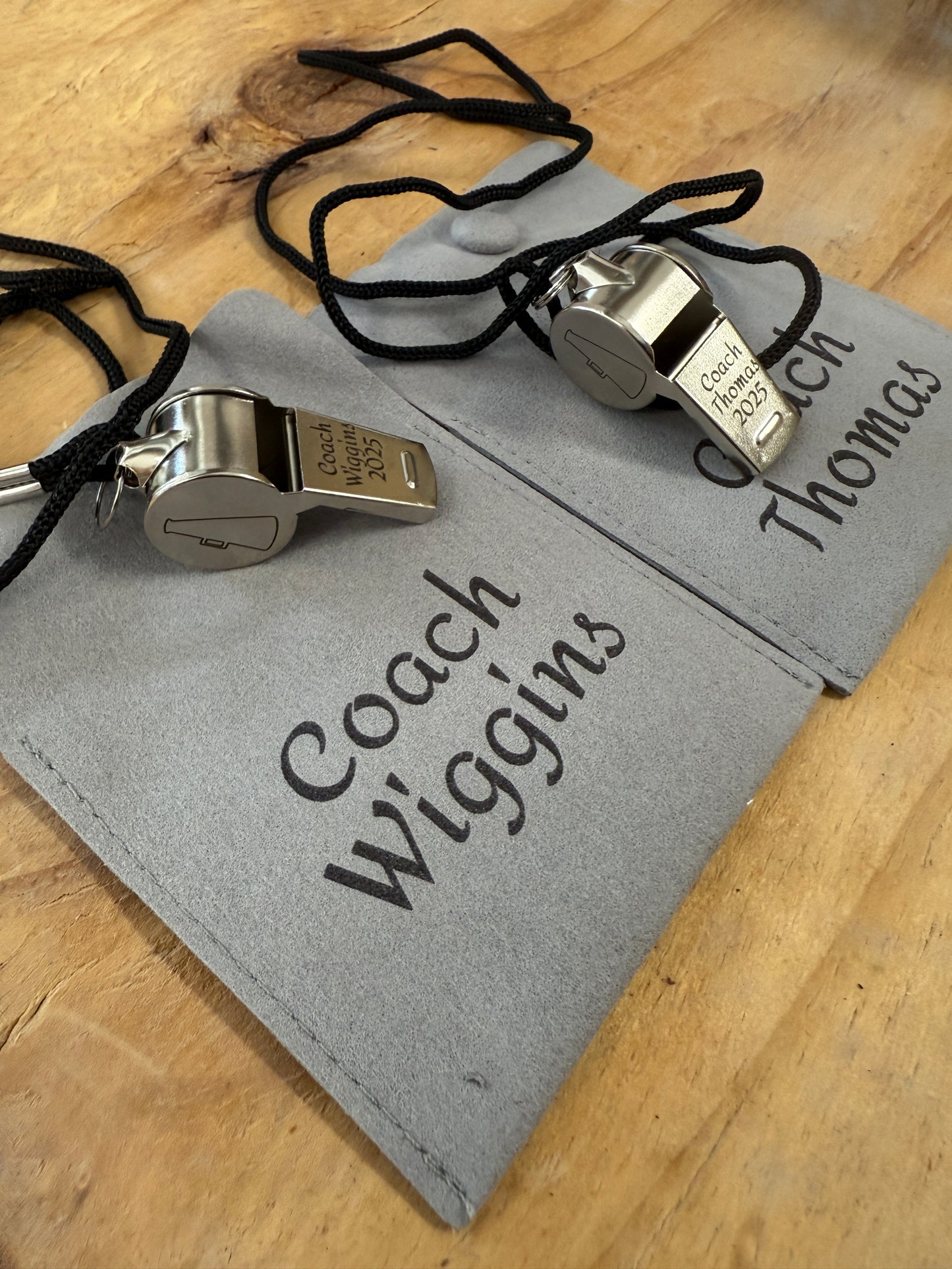 Personalized Coach Whistle – Custom Engraved with Sport Icon + Name