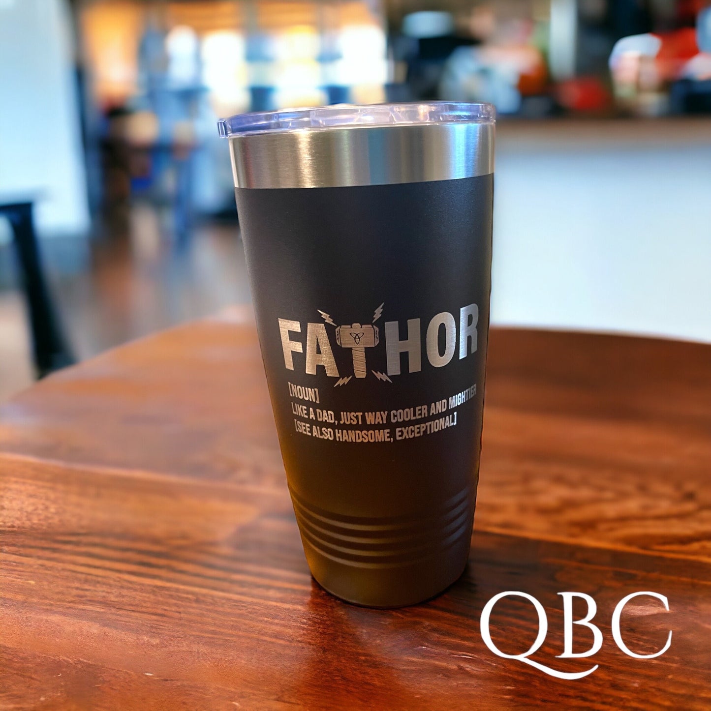 Personalized “Fathor” Engraved Tumbler – Superhero Dad Gift | Custom Stainless Steel Drinkware for Father’s Day