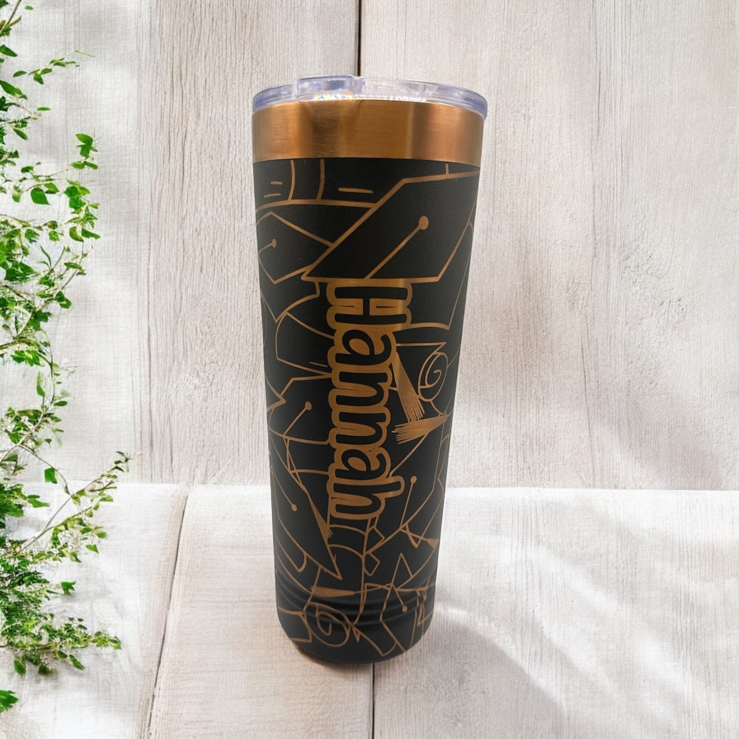 Personalized Graduation Tumbler – 22oz Skinny Stainless Steel with Name & Cap Design